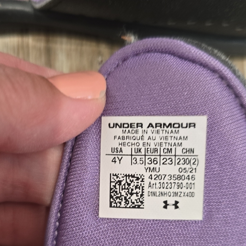 Under Armour Black and Purple Slide Sandals - Picture 11 of 11